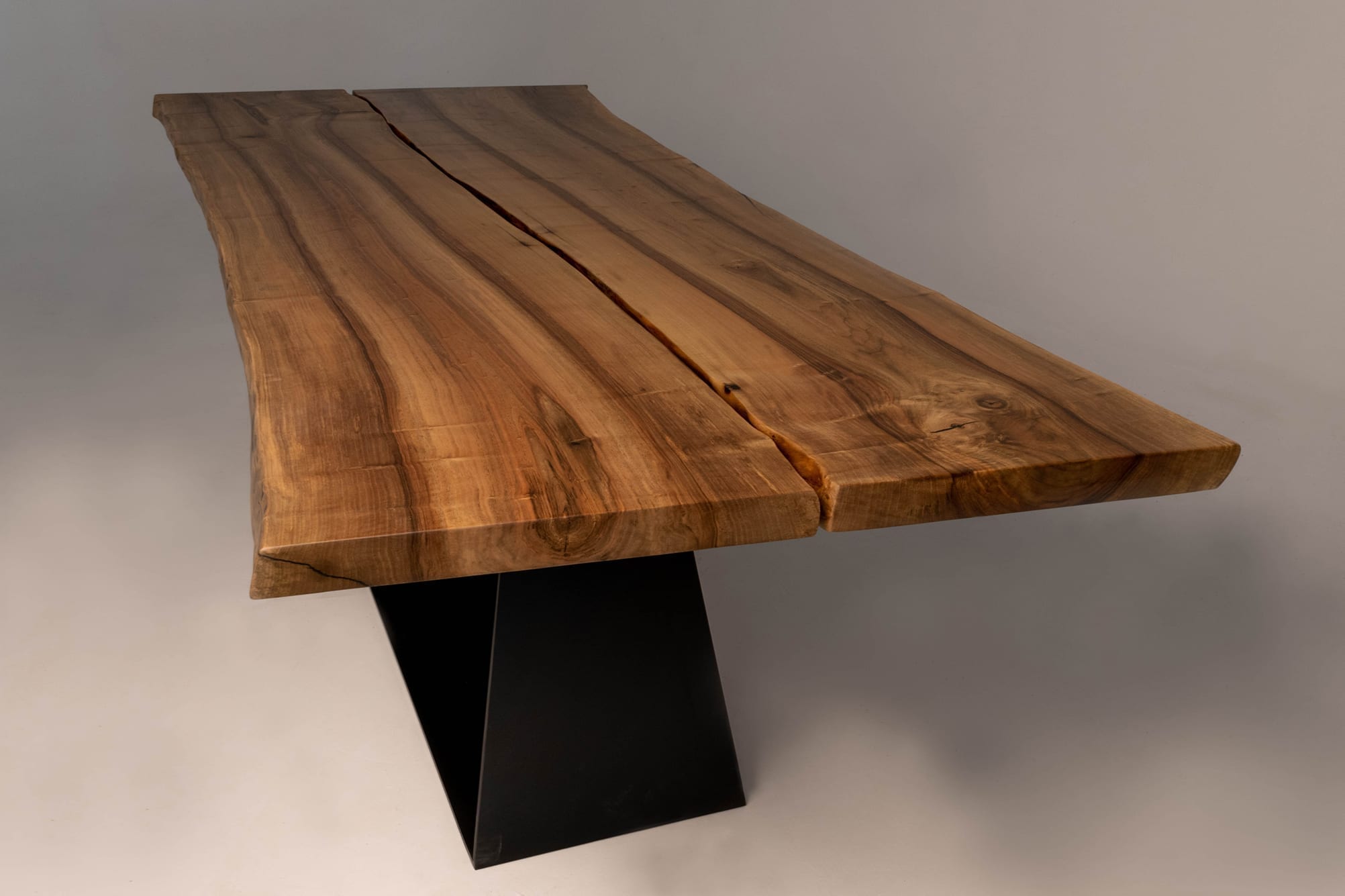 Eight Seater Walnut Dining Table With Sled Base