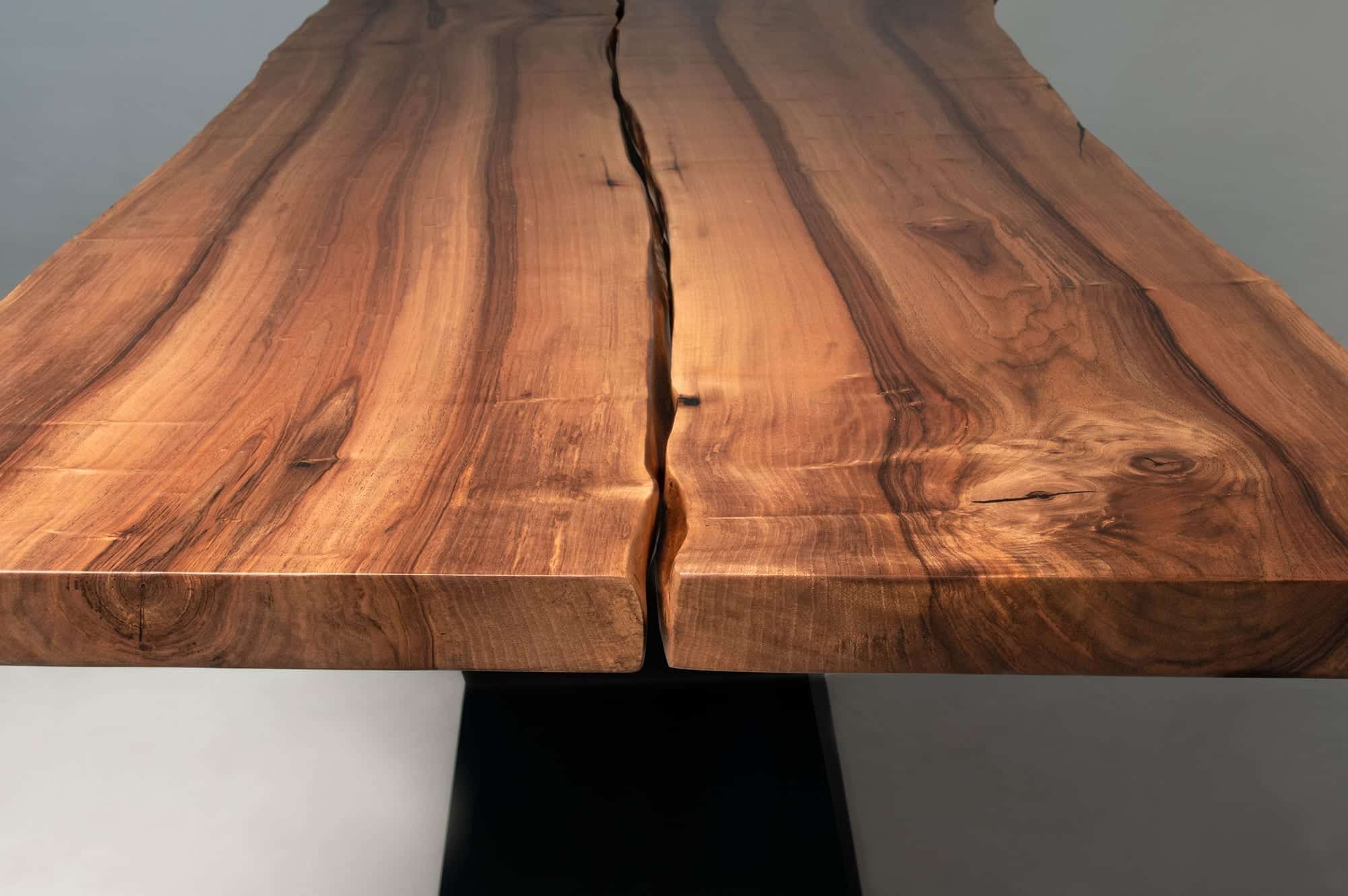 Eight Seater Walnut Dining Table With Sled Base - Image 4
