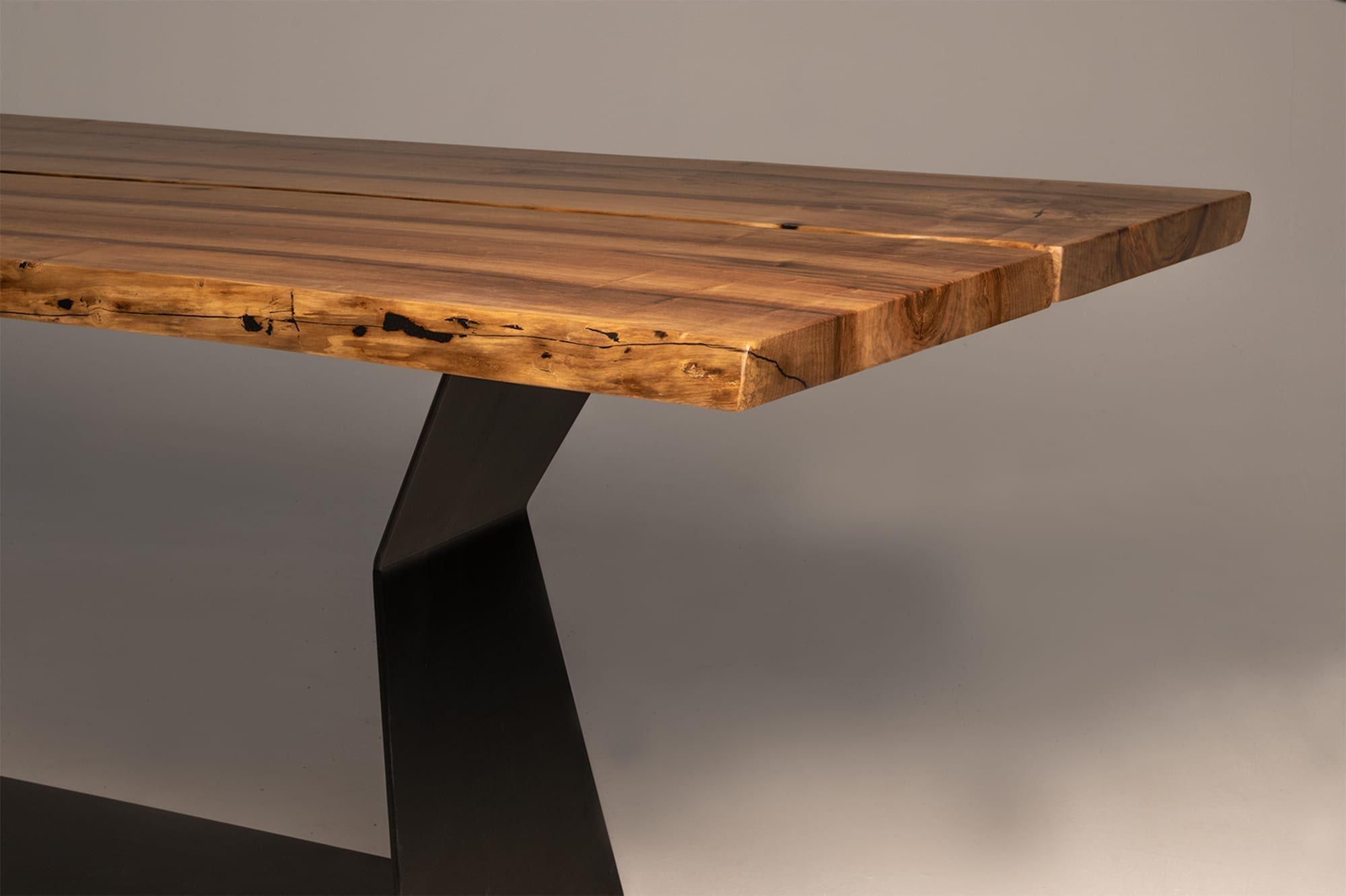 Eight Seater Walnut Dining Table With Sled Base - Image 2