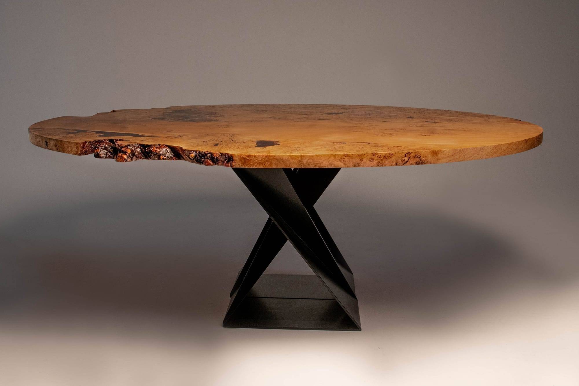 Oval Oak Dining Table In Pippy Oak