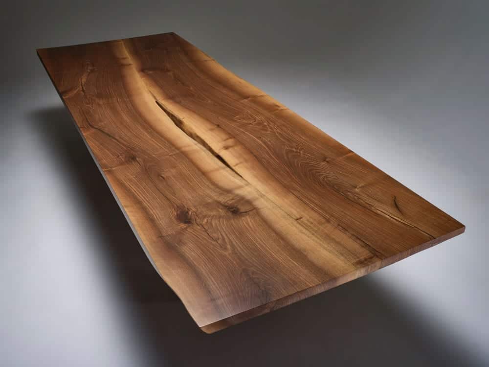 Walnut And Copper Dining Table