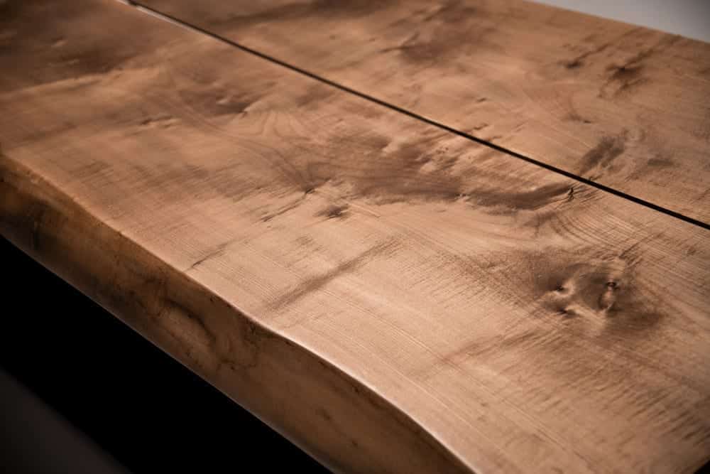 Large Maple Dining Table In Ebonised Finish | Steel Insert - Image 5