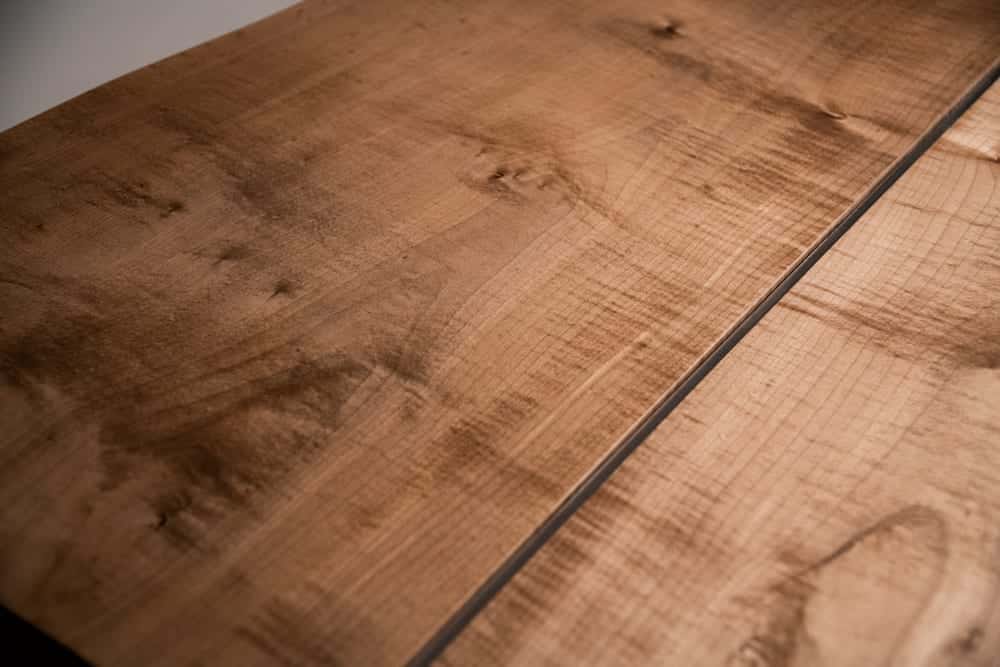 Large Maple Dining Table In Ebonised Finish | Steel Insert - Image 6
