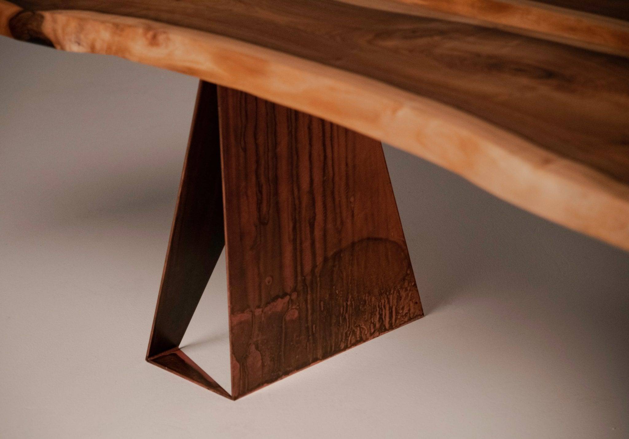 Walnut And Maple Dining Table | Stitched Maple Inlays - Image 3